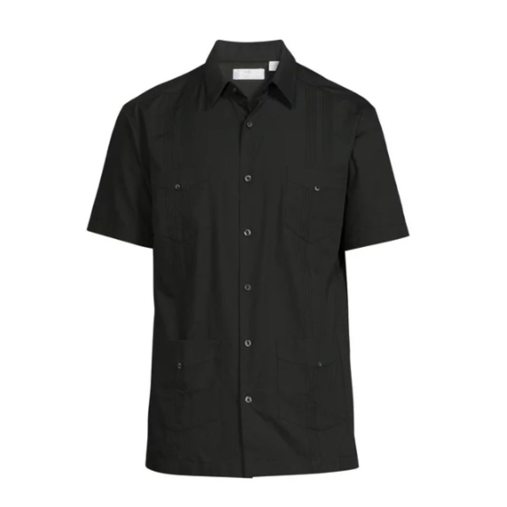 Cafe Luna Short Sleeve Woven Jet Black 3XL New